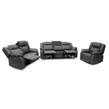 Tech Fabric Electric 3 + 2 + 1 Seater Sofa Set Electric Recliner - Leon