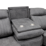 Tech Fabric Electric 3 + 2 + 1 Seater Sofa Set Electric Recliner - Leon