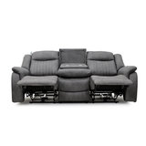 Tech Fabric Electric 3 Seater Sofa Electric Recliner - Leon