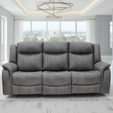 Tech Fabric Electric 3 Seater Sofa Electric Recliner - Leon