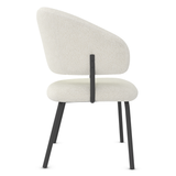 Teddy Fabric Dining Chair With Black Metal Legs - Oakwell