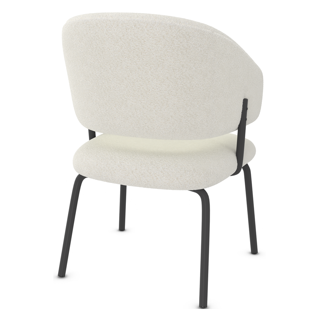 Teddy Fabric Dining Chair With Black Metal Legs - Oakwell