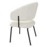 Teddy Fabric Dining Chair With Black Metal Legs - Oakwell