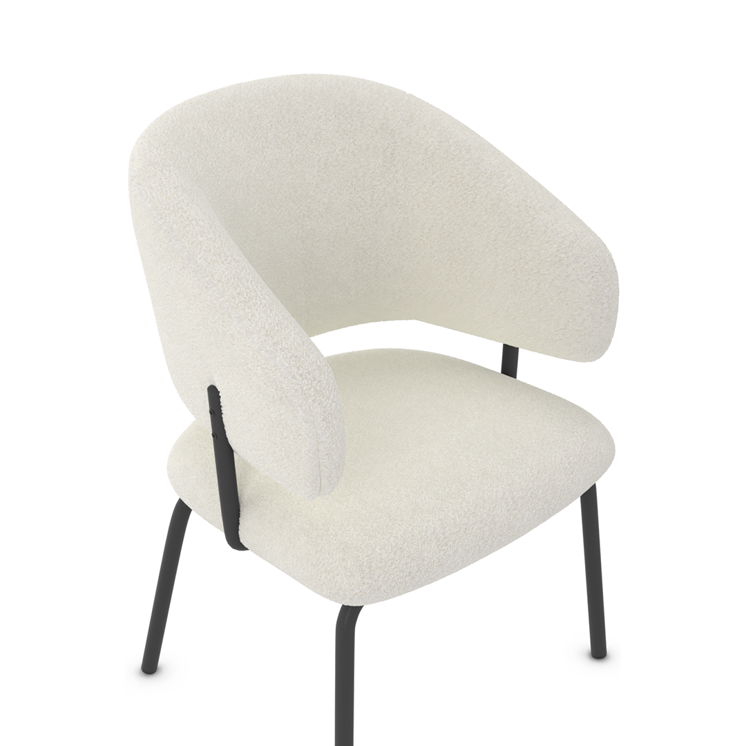 Teddy Fabric Dining Chair With Black Metal Legs - Oakwell