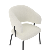 Teddy Fabric Dining Chair With Black Metal Legs - Oakwell