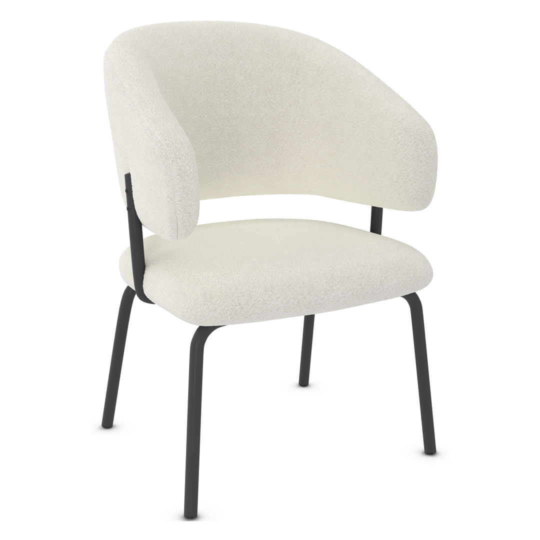 Teddy Fabric Dining Chair With Black Metal Legs - Oakwell