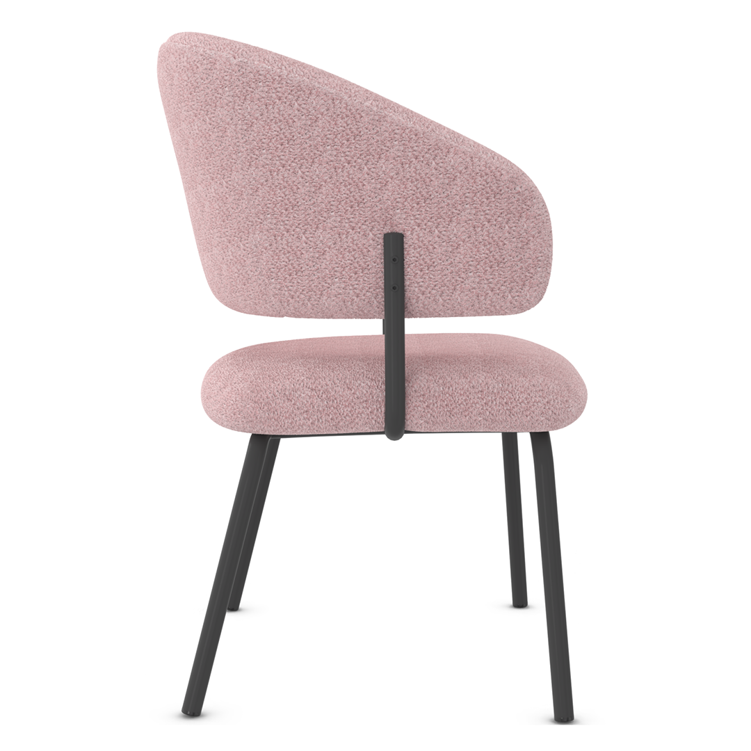 Teddy Fabric Dining Chair With Black Metal Legs - Oakwell