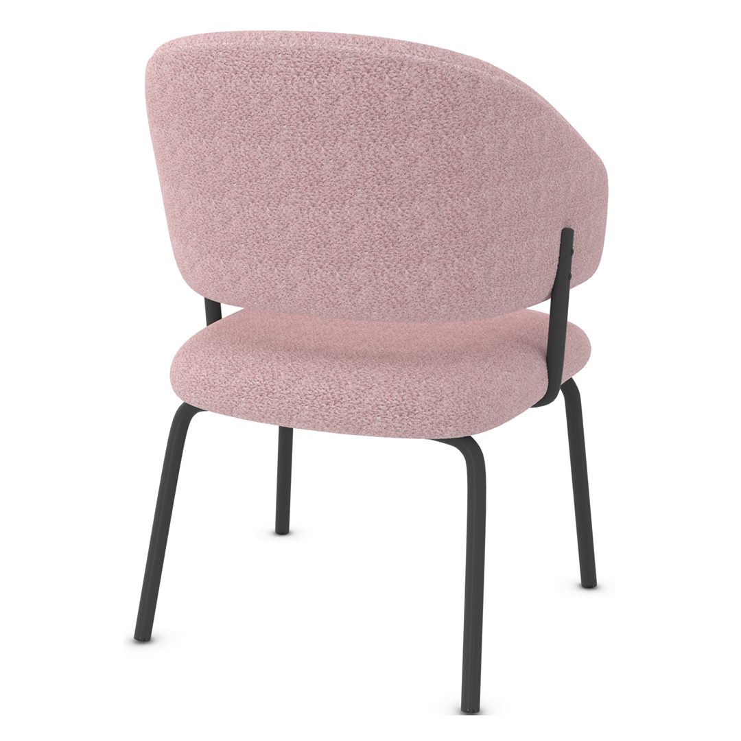 Teddy Fabric Dining Chair With Black Metal Legs - Oakwell