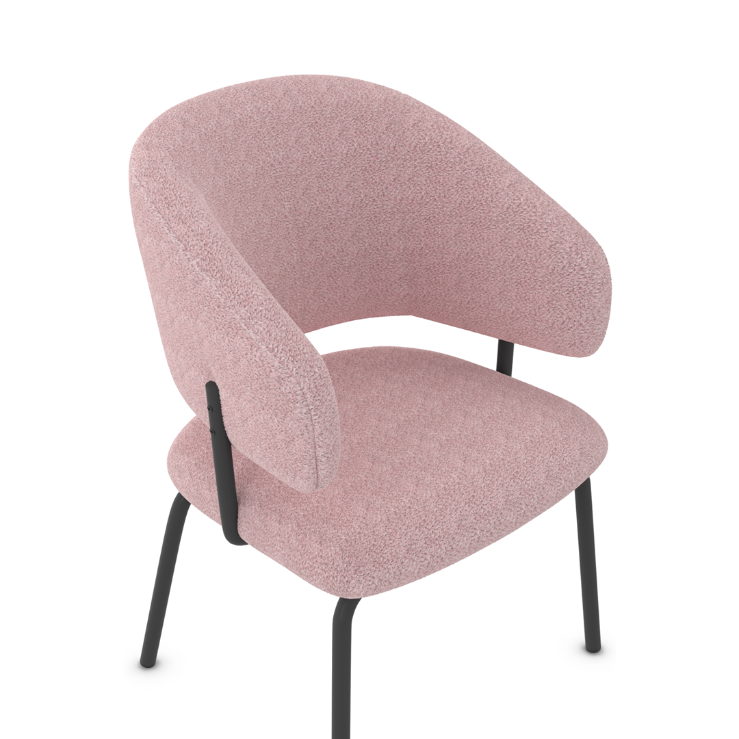 Teddy Fabric Dining Chair With Black Metal Legs - Oakwell
