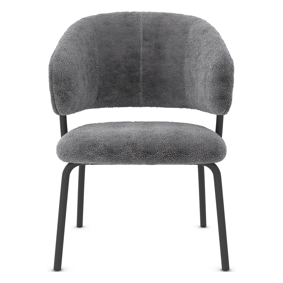 Teddy Fabric Dining Chair With Black Metal Legs - Oakwell