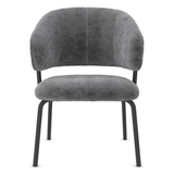Teddy Fabric Dining Chair With Black Metal Legs - Oakwell