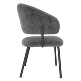 Teddy Fabric Dining Chair With Black Metal Legs - Oakwell