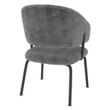 Teddy Fabric Dining Chair With Black Metal Legs - Oakwell