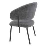 Teddy Fabric Dining Chair With Black Metal Legs - Oakwell