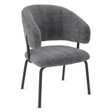 Teddy Fabric Dining Chair With Black Metal Legs - Oakwell