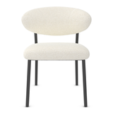 Teddy Fabric Dining Chair With Black Metal Legs - Shrewsbury