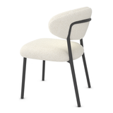 Teddy Fabric Dining Chair With Black Metal Legs - Shrewsbury