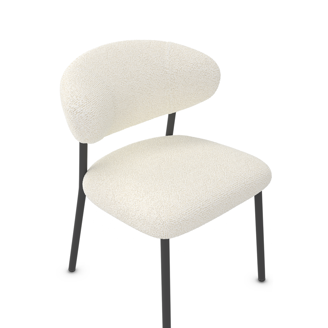 Teddy Fabric Dining Chair With Black Metal Legs - Shrewsbury