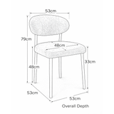 Teddy Fabric Dining Chair With Black Metal Legs - Shrewsbury