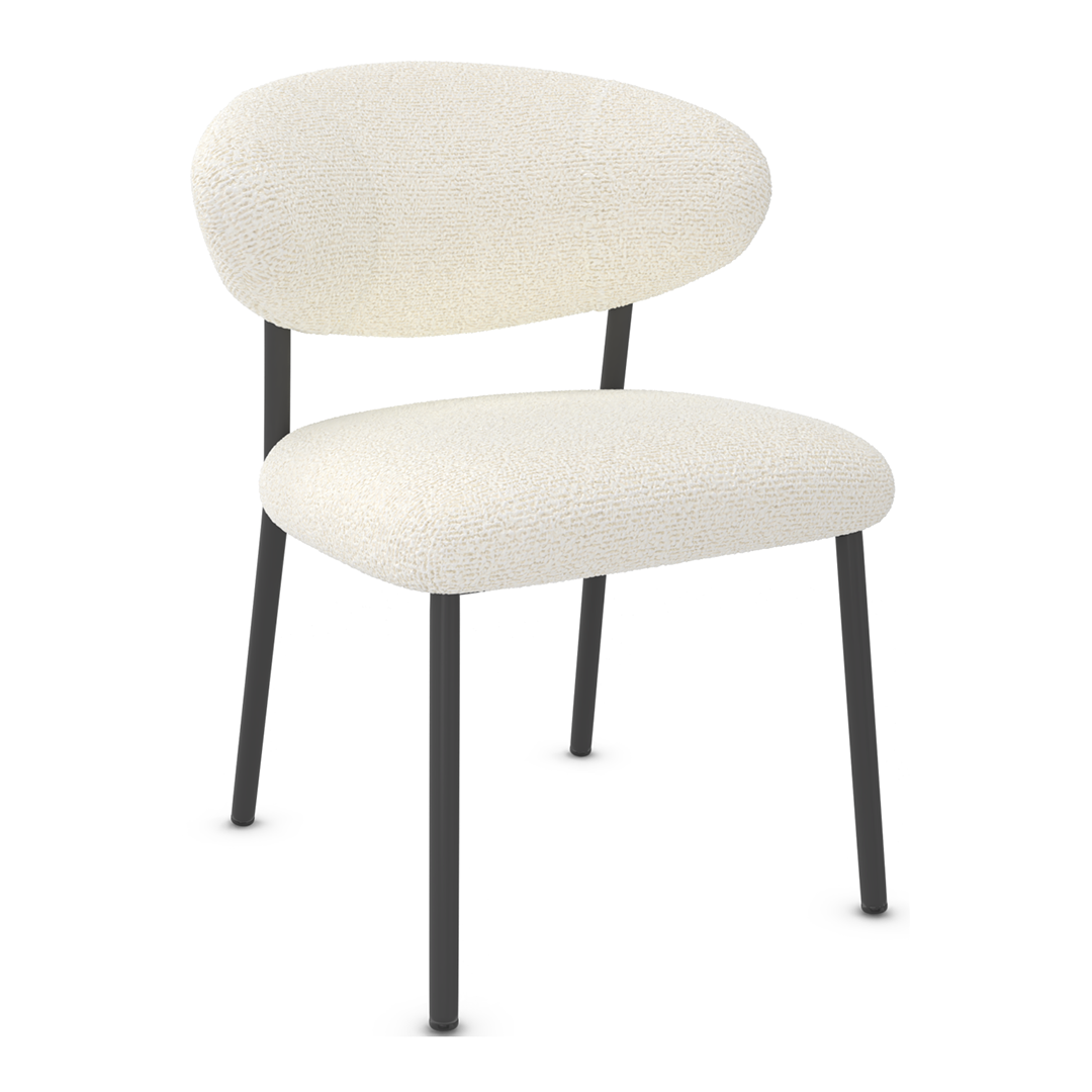Teddy Fabric Dining Chair With Black Metal Legs - Shrewsbury