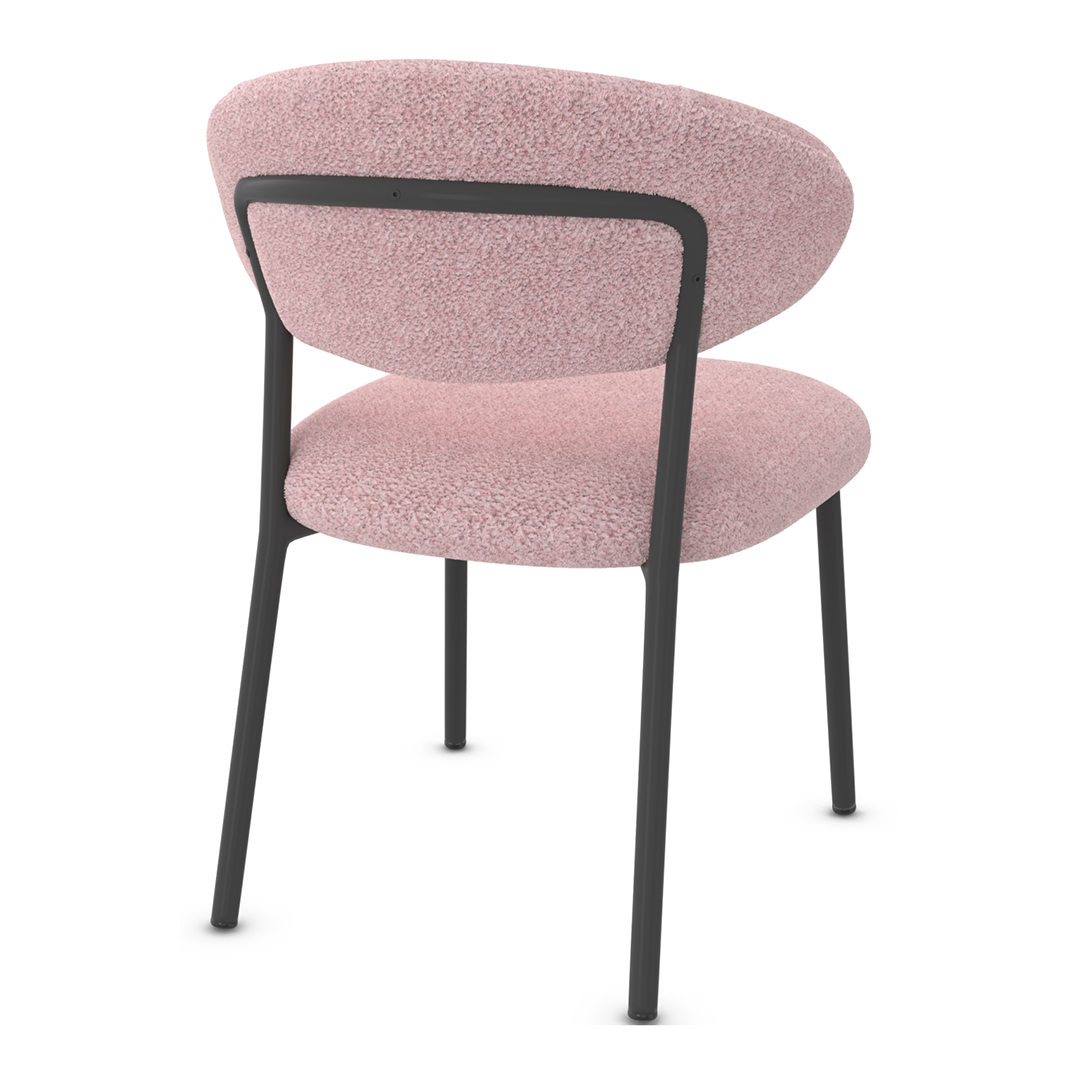 Teddy Fabric Dining Chair With Black Metal Legs - Shrewsbury