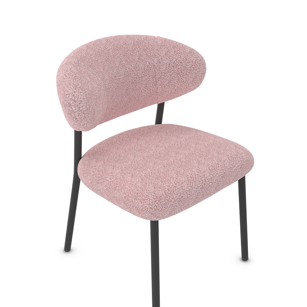 Teddy Fabric Dining Chair With Black Metal Legs - Shrewsbury