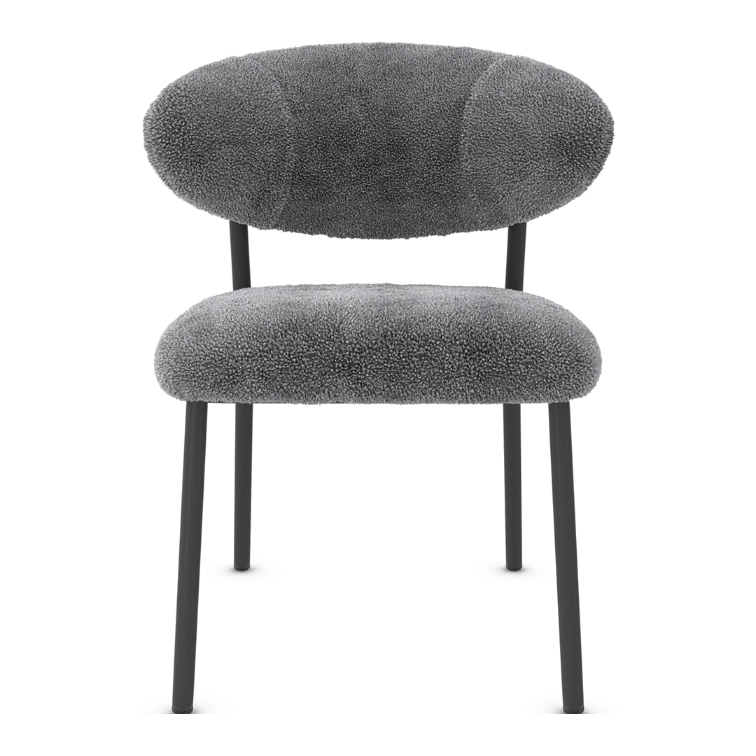 Teddy Fabric Dining Chair With Black Metal Legs - Shrewsbury