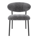 Teddy Fabric Dining Chair With Black Metal Legs - Shrewsbury