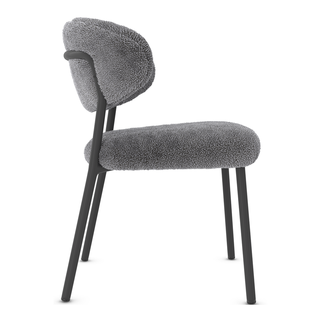 Teddy Fabric Dining Chair With Black Metal Legs - Shrewsbury