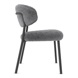 Teddy Fabric Dining Chair With Black Metal Legs - Shrewsbury