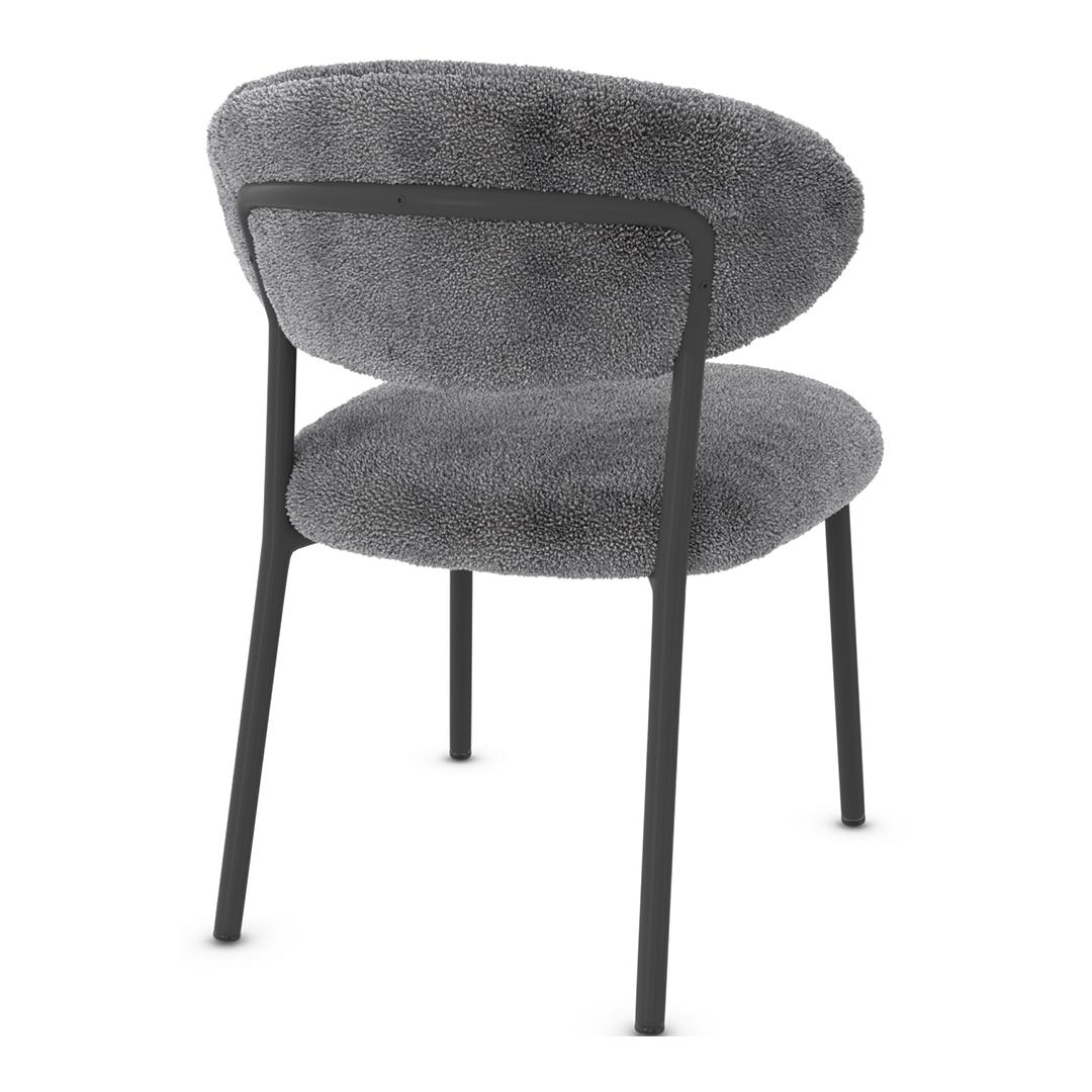 Teddy Fabric Dining Chair With Black Metal Legs - Shrewsbury
