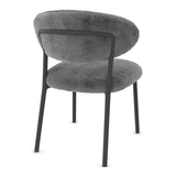 Teddy Fabric Dining Chair With Black Metal Legs - Shrewsbury