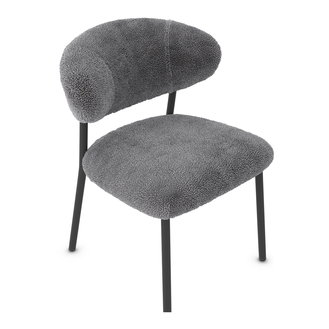 Teddy Fabric Dining Chair With Black Metal Legs - Shrewsbury