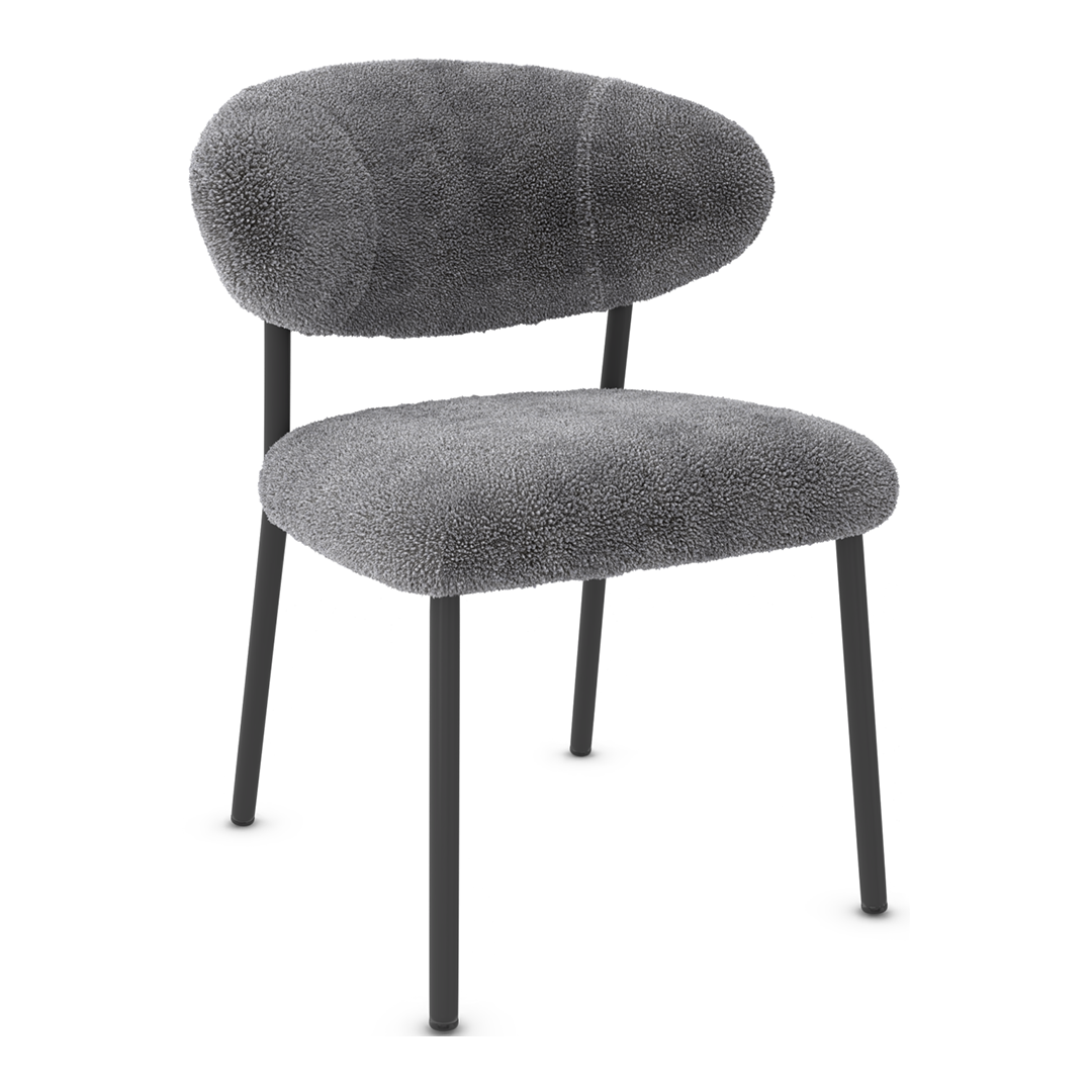 Teddy Fabric Dining Chair With Black Metal Legs - Shrewsbury