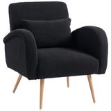 Teddy Fleece Fabric Accent Chair 77cm Wide - Velmora