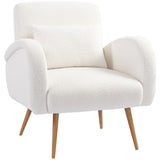 Teddy Fleece Fabric Accent Chair 77cm Wide - Velmora