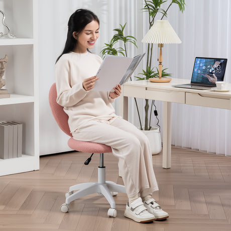 Teddy Fleece Fabric Home And Office Chair 46cm Wide - Velmora