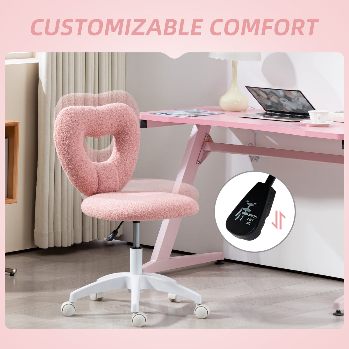 Teddy Fleece Fabric Home And Office Chair 46cm Wide - Velmora
