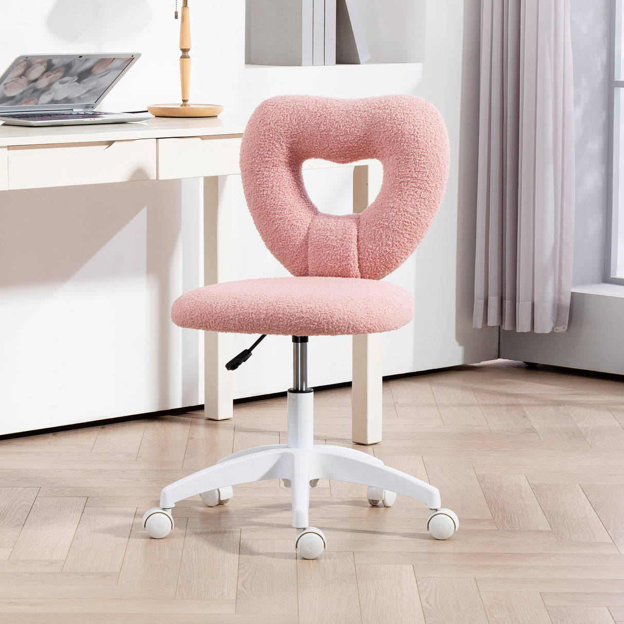 Teddy Fleece Fabric Home And Office Chair 46cm Wide - Velmora