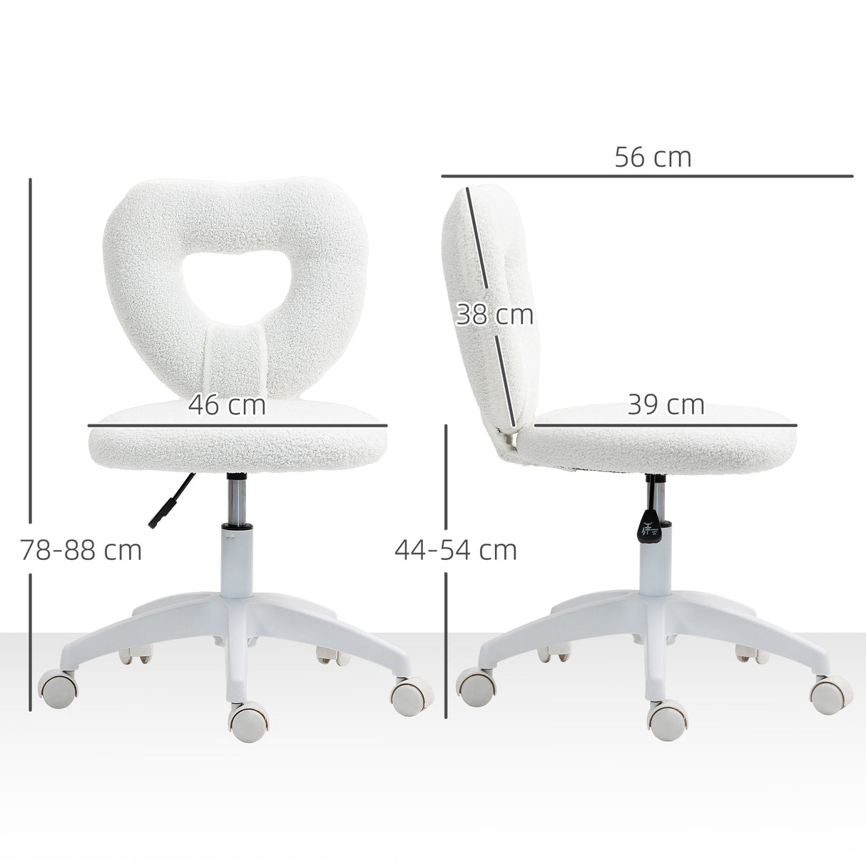 Teddy Fleece Fabric Home And Office Chair 46cm Wide - Velmora