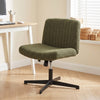 Teddy Fleece Fabric Home And Office Chair 61cm Wide Armless With Criss Cross Legs - Velmora