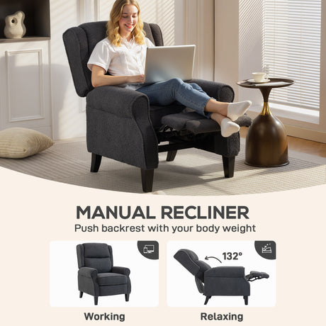 Teddy Fleece Fabric Recliner 74cm Wide With Footrest - Velmora