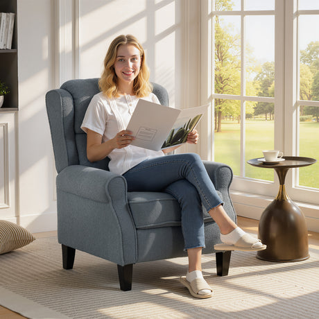 Teddy Fleece Fabric Recliner 74cm Wide With Footrest - Velmora