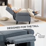 Teddy Fleece Fabric Recliner 74cm Wide With Footrest - Velmora
