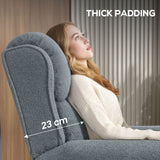 Teddy Fleece Fabric Recliner 74cm Wide With Footrest - Velmora
