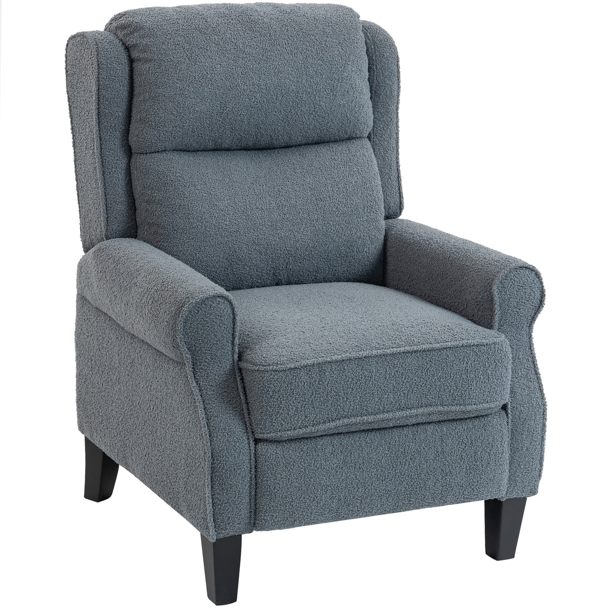 Teddy Fleece Fabric Recliner 74cm Wide With Footrest - Velmora