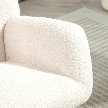 Teddy Fleece Fabric Rocking Chair 70cm Wide - Velmora