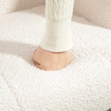 Teddy Fleece Fabric Rocking Chair 70cm Wide - Velmora
