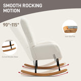 Teddy Fleece Fabric Rocking Chair 70cm Wide - Velmora