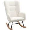 Teddy Fleece Fabric Rocking Chair 70cm Wide - Velmora